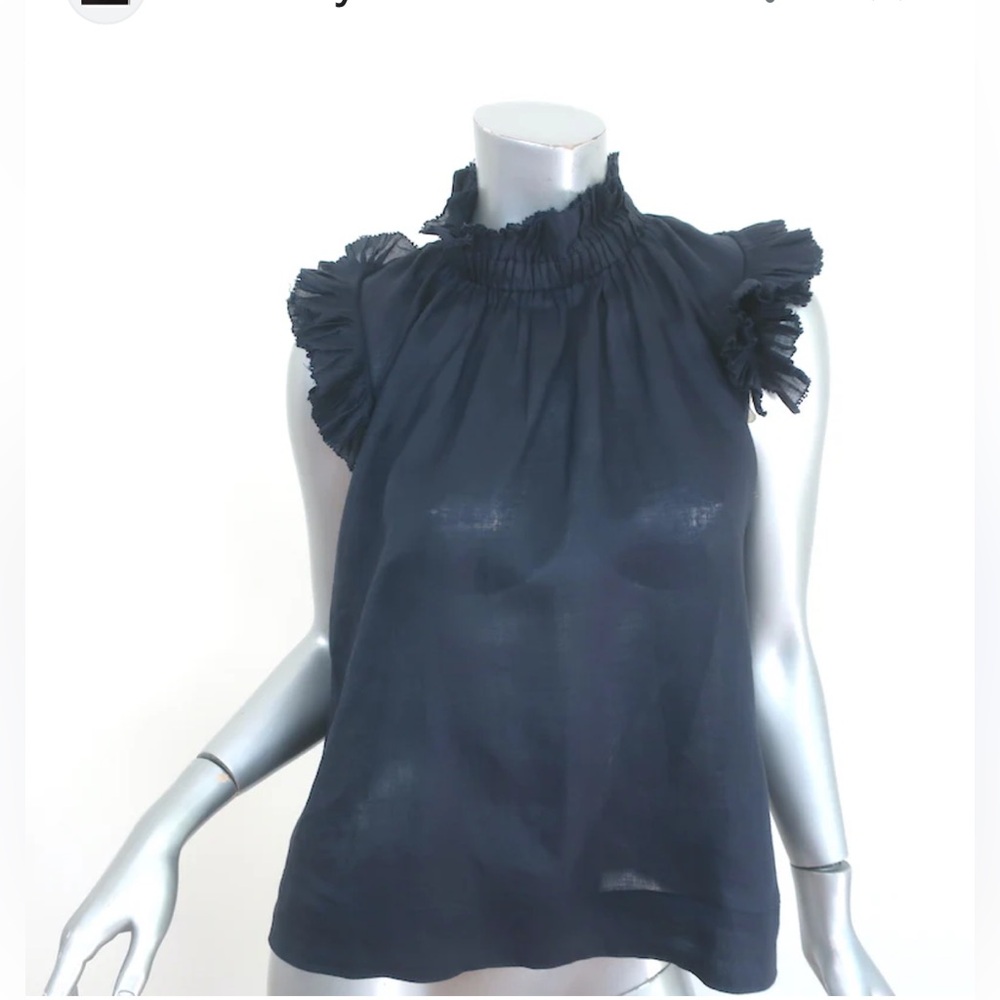 Sea New York Navy Flutter Sleeve Top. Size 2